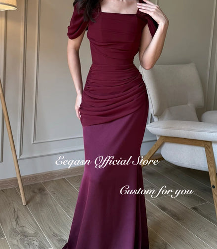 Elegant Evening Dresses Women Cap Sleeve Long Mermaid Party Dress Special Occasion Corset Back Vestidos Para Mujer Customized