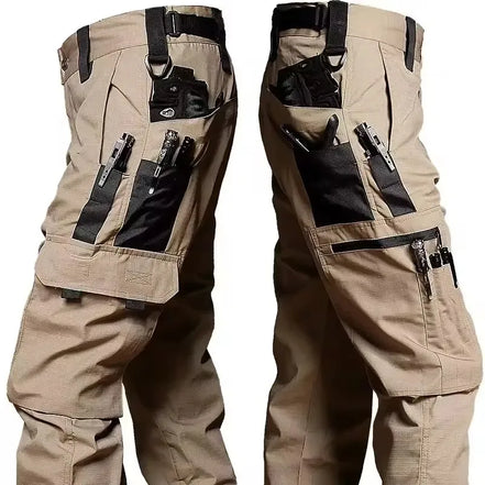Men's Tactical Pants Outdoor Work Casual Cargo Trousers Waterproof Multi-pocket Wear-Resistant Outdoor Training Trousers