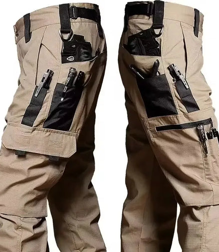Men's Tactical Pants Outdoor Work Casual Cargo Trousers Waterproof Multi-pocket Wear-Resistant Outdoor Training Trousers
