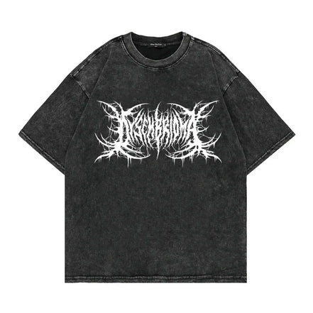 Oversized Washed Punk T-Shirt 2024 Gothic Graphic Unisex High Street Vintage Loose Casual T-shirts Harajuku Cotton T Shirts Man