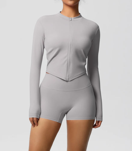 2 Pieces Yoga Set Fitness Jacket Workout Set Sportswear Women Gym Clothes Long Sleeve Crop Top High Waist Leggings Sports Suit