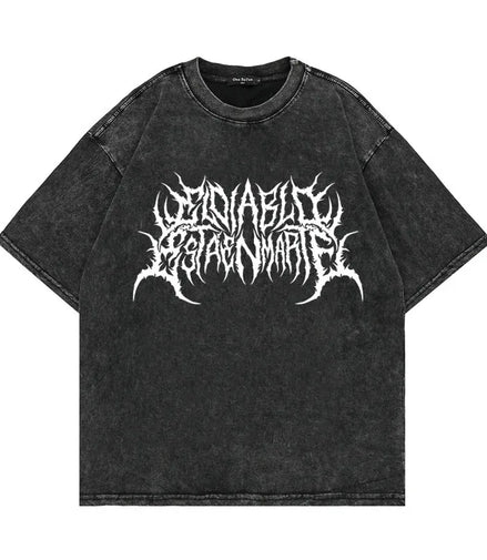 Oversized Washed Punk T-Shirt 2024 Gothic Graphic Unisex High Street Vintage Loose Casual T-shirts Harajuku Cotton T Shirts Man