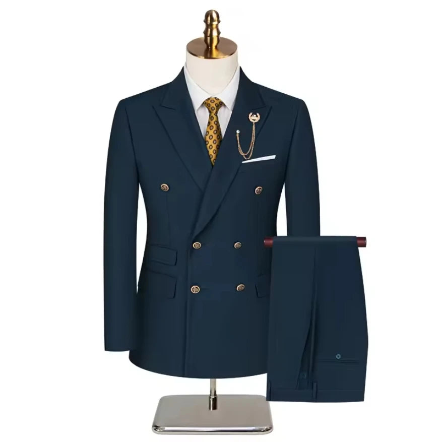 2025 Suits For Men New Style (Blazer+Pants) Double Breasted Wedding Banquet/Hosting/Party 2 Piece Blazer Pants Dress