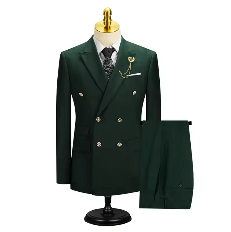 2025 Suits For Men New Style (Blazer+Pants) Double Breasted Wedding Banquet/Hosting/Party 2 Piece Blazer Pants Dress