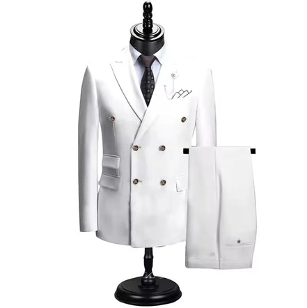 2025 Suits For Men New Style (Blazer+Pants) Double Breasted Wedding Banquet/Hosting/Party 2 Piece Blazer Pants Dress