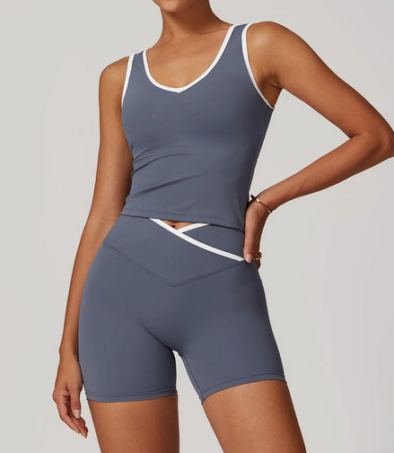 Yoga Set 2 Pieces Workout Outfits Fitness Sportswear Gym Tracksuit High Waist Leggings Sports Bra Athletic Wear Women Clothes