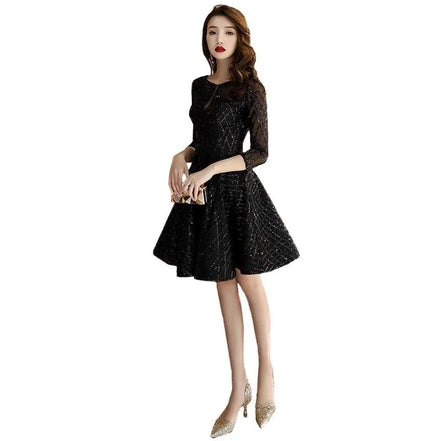 Evening Dress Women's 2024 New Black Dinner Party Cocktail Party Birthday Dresses Female Fashion Elegant Autumn Short Vestidos