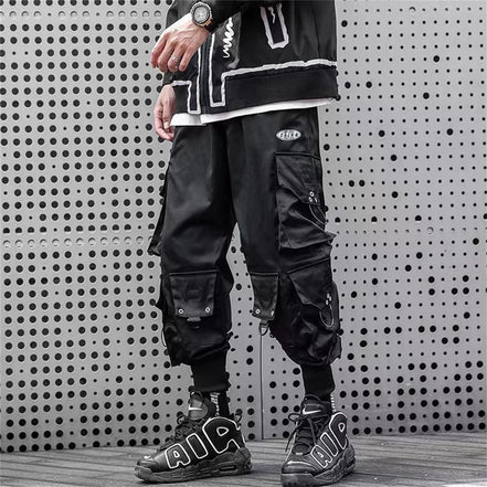 Men Joggers Cargo Pants Multi-pocket Elastic Waist Harem Pants Men Casual Hip Hop Streetwear Sweatpants Pencil Pants Techwear
