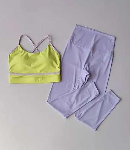 Women's Yoga Set Workout Set 2 Piece High Waist Yoga Leggings Sports Bra Gym Suit Activewear Sports Fitness Set Sports Suit