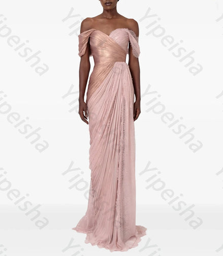 Elegant Off-shoulder Evening Dresses Luxury Backless Long Dress Exquisite High Quality Prom Party Gowns for Women Customized