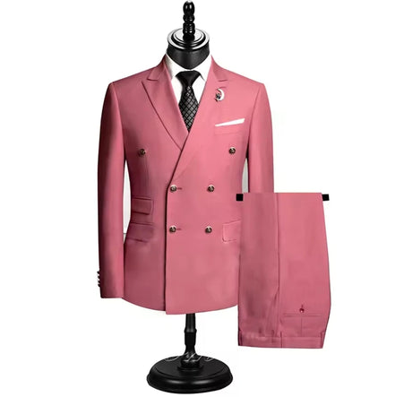 2025 Suits For Men New Style (Blazer+Pants) Double Breasted Wedding Banquet/Hosting/Party 2 Piece Blazer Pants Dress