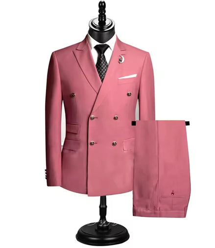 2025 Suits For Men New Style (Blazer+Pants) Double Breasted Wedding Banquet/Hosting/Party 2 Piece Blazer Pants Dress