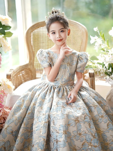 Kids Pageant Evening Gowns Flower Girl Embroidery Dress Weddings Birthday Party Robe For Girls First Communion Dresses