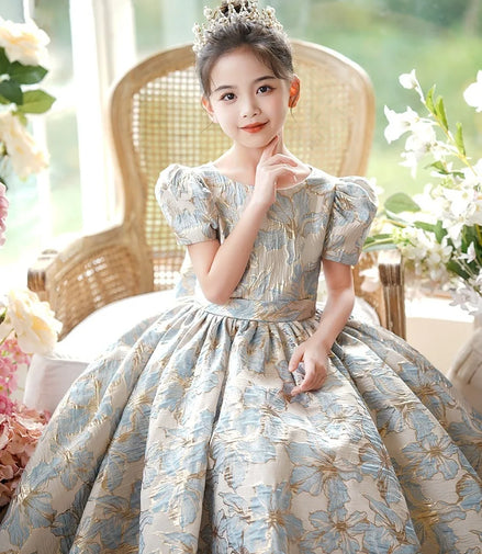 Kids Pageant Evening Gowns Flower Girl Embroidery Dress Weddings Birthday Party Robe For Girls First Communion Dresses