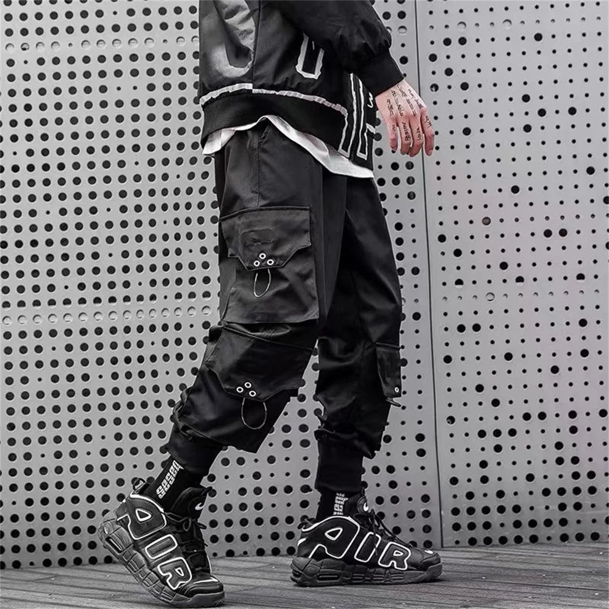 Men Joggers Cargo Pants Multi-pocket Elastic Waist Harem Pants Men Casual Hip Hop Streetwear Sweatpants Pencil Pants Techwear