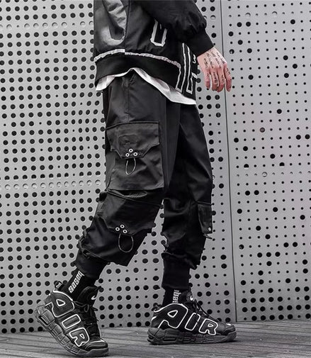Men Joggers Cargo Pants Multi-pocket Elastic Waist Harem Pants Men Casual Hip Hop Streetwear Sweatpants Pencil Pants Techwear