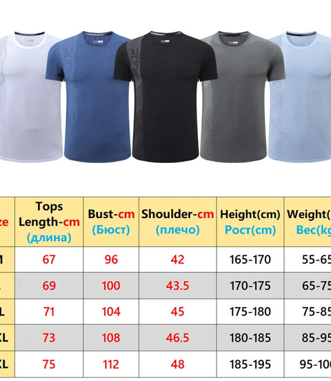 Gym Workout Tees Men Joggers Print Running Sportwear Bodybuilding Short Sleeves Mesh Quick Dry Breathable Training Shirts