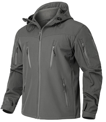 Men's Waterproof Softshell Tactical Jacket Winter Windproof Fleece Hoodie Jacket Outdoor Hiking Skiing Windbreaker Coat