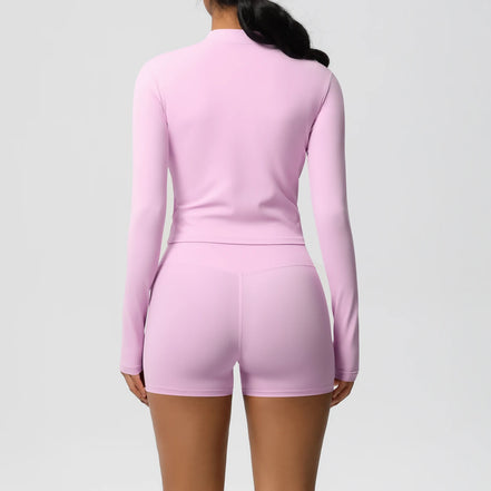 2 Pieces Yoga Set Fitness Jacket Workout Set Sportswear Women Gym Clothes Long Sleeve Crop Top High Waist Leggings Sports Suit