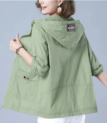 Women's Jacket 2025 New Summer Thin Coat Casual Windbreaker Female Sun Protection Jacket Basic Zipper Coat Tops