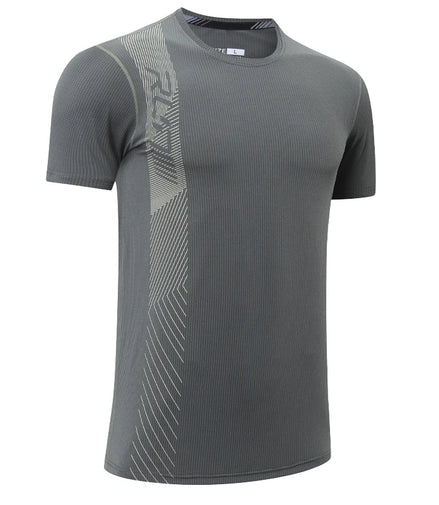 Gym Workout Tees Men Joggers Print Running Sportwear Bodybuilding Short Sleeves Mesh Quick Dry Breathable Training Shirts
