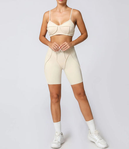 Yoga Sports Fitness Sets High Waist Hip-lifting Trousers Open Back Bra Suit Casual Running Workout Gym Leggings Sexy Sets Women