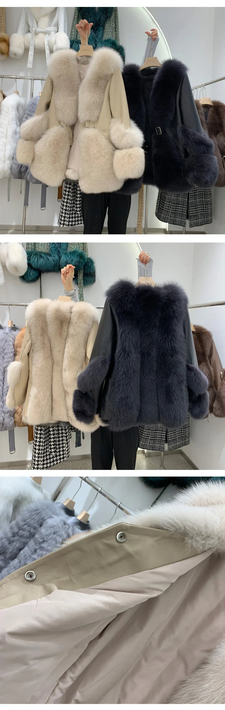 ZDFURS*Fox Fur Fur Coat Women's Mid-Length 2025  New Whole Leather Sheepskin Coat Fashionable Winter Slimming