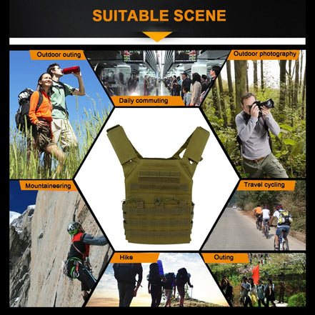 Tactical Vest Waterproof Combat Body Armor Lightweight Adjustable JPC Molle Plate Carrier Hunting Outdoor CS Game Jungle Gear