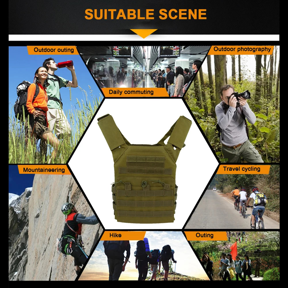 Tactical Vest Waterproof Combat Body Armor Lightweight Adjustable JPC Molle Plate Carrier Hunting Outdoor CS Game Jungle Gear