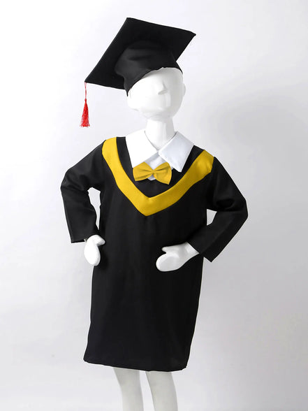 Boys Girls Graduation Gown Kids Students Bachelor Costumes Primary School Uniforms Gown with Tassel Cap for Role Play Costume