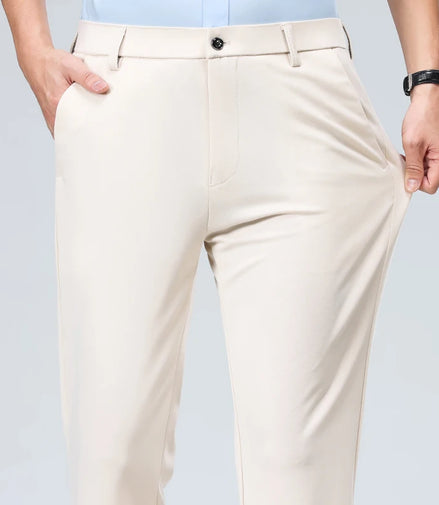 Summer Autumn Thin Trousers Men Formal Dress Suit Pants Work Pants Quality Business Casual Pants Black Wine Red Long Pants