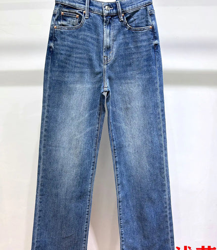 Women high waist loose jeans fashion Versatile lady Straight denim pants