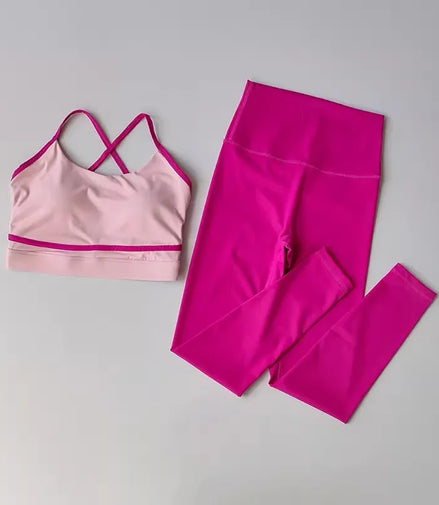 Women's Yoga Set Workout Set 2 Piece High Waist Yoga Leggings Sports Bra Gym Suit Activewear Sports Fitness Set Sports Suit