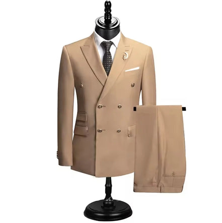 2025 Suits For Men New Style (Blazer+Pants) Double Breasted Wedding Banquet/Hosting/Party 2 Piece Blazer Pants Dress