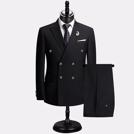 2025 Suits For Men New Style (Blazer+Pants) Double Breasted Wedding Banquet/Hosting/Party 2 Piece Blazer Pants Dress