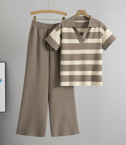 New Two Piece Outfits for Women Sweater Sets Knit Lounge Set Pullover Tops and High Waisted Short Pants 2 PCS Casual Sweatsuit