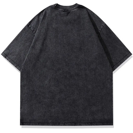 Vintage Oversized T-Shirts Streetwear Cartoon Doberman Dog knife Graphic Printed Black Tshirt Hip Hop Harajuku Punk Gothic Tops