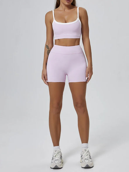 Seamless Yoga Sets Sports Fitness High Waist Hip-lifting Flared Pants Backless Bra Suits Workout Gym Leggings Sets for Women