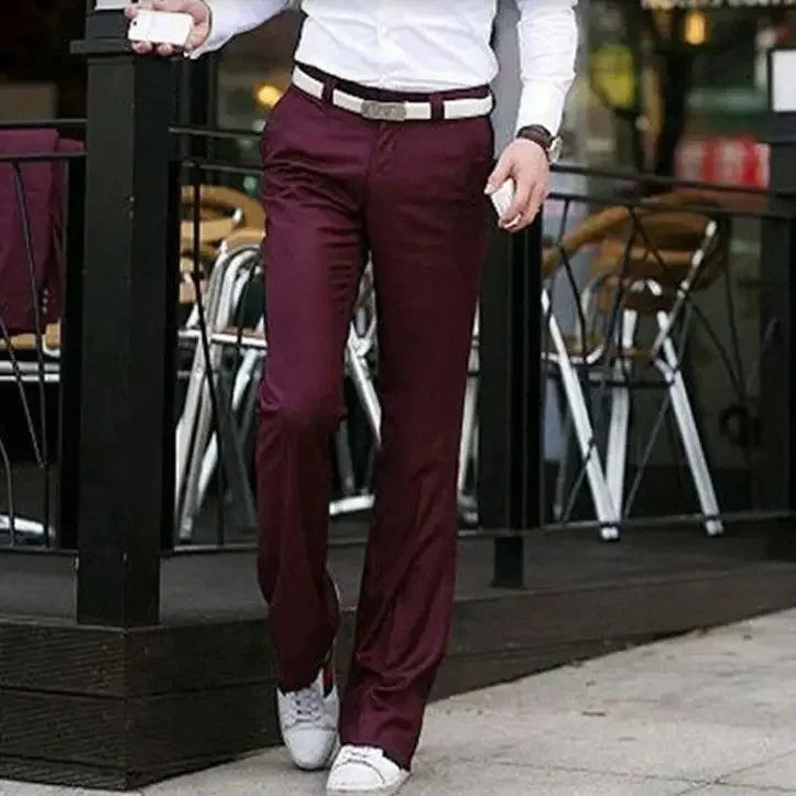 Social Tailoring Tressed Trousers for Men Slim Fit Man Suits Pants Plus Big Size Business Luxury Thin Casual Elegant Dress Cheap