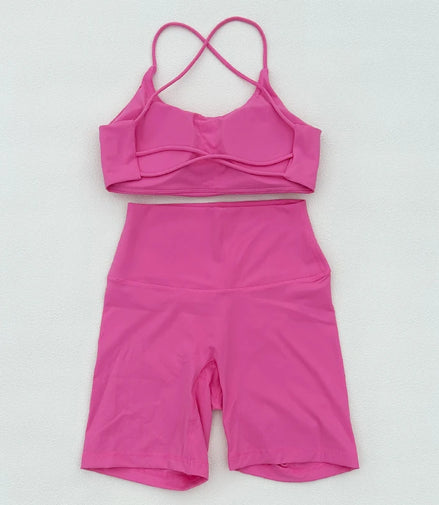 Yoga Set Sport Shorts And Tops Fitness Sports Suits Gym Clothing Yoga Bra Seamless Leggings Running Women Tops Pant