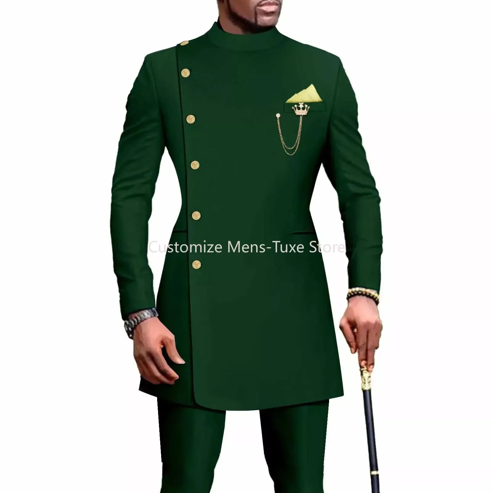 Mens Suits Blazers African Clothes for Men Suit 2 Piece Jacket Pants Traditional Wedding Slim Fit Solid Color Festival Party