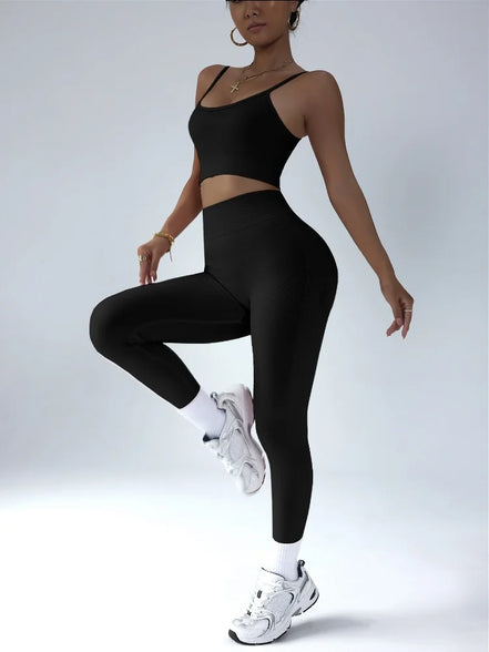 Gym Clothes Women 2 Pcs Yoga Set Breathable Sports Bra High Waist Leggings Women's Tracksuit Sportswear Fitness Suit Activewear