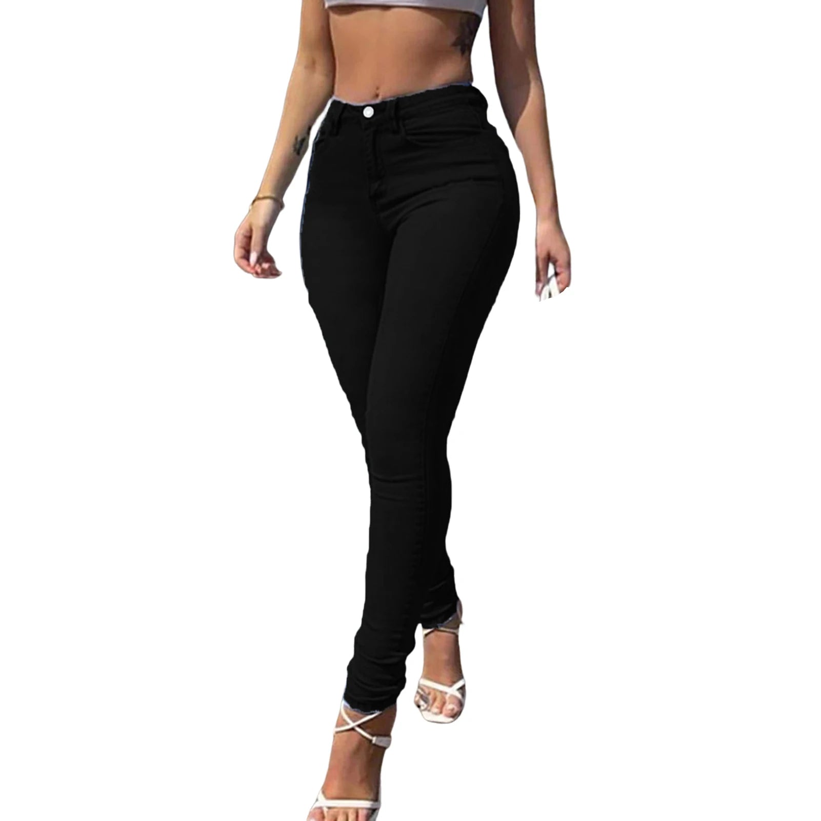 Women High Waist Jeans 2024 Spring Summer Skinny Casual Office Lady Slim Lifting Butt Denim Pencil Pants Female Elastic Trousers