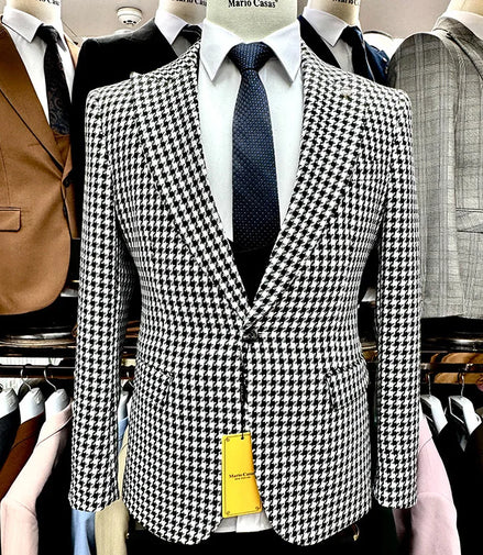 (Blazers + Pants + Vest) New Men Business Social Slim Fit Checkered Suit Male Wedding Ball Party Striped Tuxedo Dress 3Piece Set