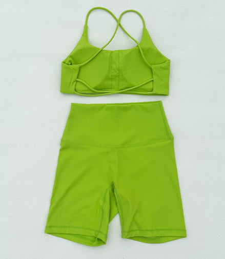 Yoga Set Sport Shorts And Tops Fitness Sports Suits Gym Clothing Yoga Bra Seamless Leggings Running Women Tops Pant
