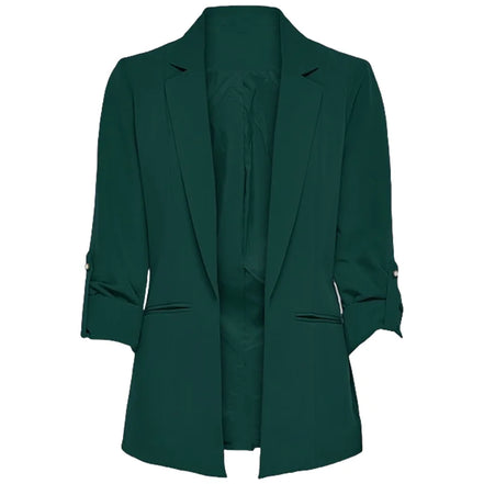 Women's Jacket Spring Summer New Arrivals Roll-up Cuffs Outerwears Lined Open Stitch Thin Jackets for Streetwear Womans Clothing