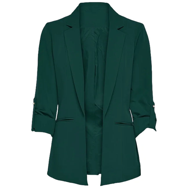 Women's Jacket Spring Summer New Arrivals Roll-up Cuffs Outerwears Lined Open Stitch Thin Jackets for Streetwear Womans Clothing