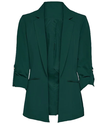 Women's Jacket Spring Summer New Arrivals Roll-up Cuffs Outerwears Lined Open Stitch Thin Jackets for Streetwear Womans Clothing