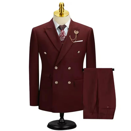 2025 Suits For Men New Style (Blazer+Pants) Double Breasted Wedding Banquet/Hosting/Party 2 Piece Blazer Pants Dress