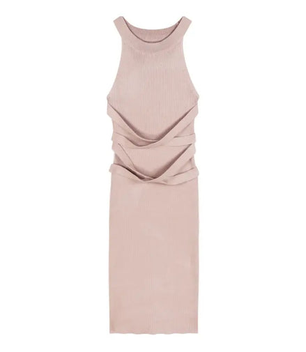 Dresses for Women  Elegant Sexy Sleeveless  Back Textured Mini Skinny Dress New Fashion Summer Casual PTKPCC